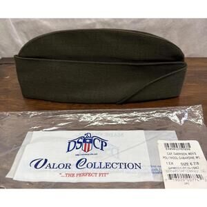 Garrison Cap USMC Military Green Cover Bernard Cap Co Men's 6 7/8 Poly/Wool New
